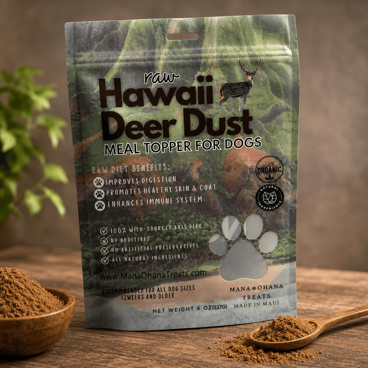 Organic Axis Deer Dust Meal Toppers 8oz
