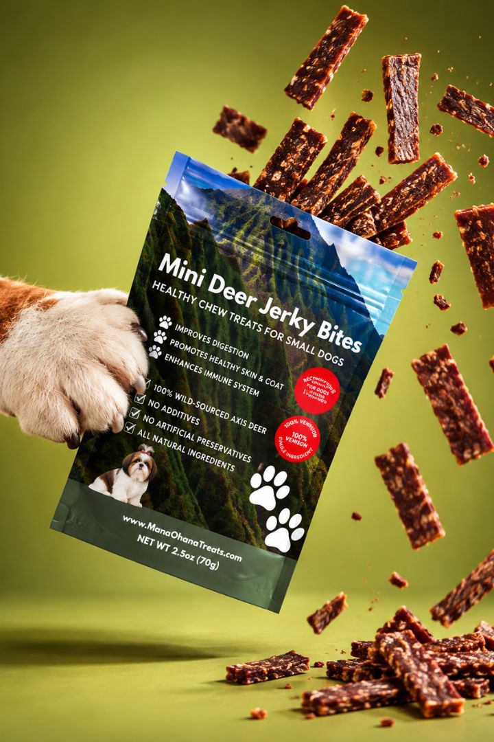 Mini Deer Jerky Bites with jerky pieces